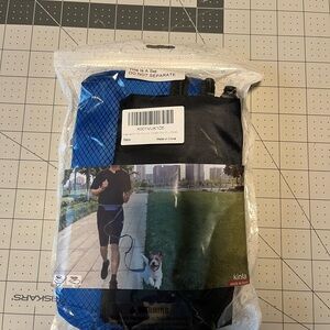 Fanny pack with leash attached